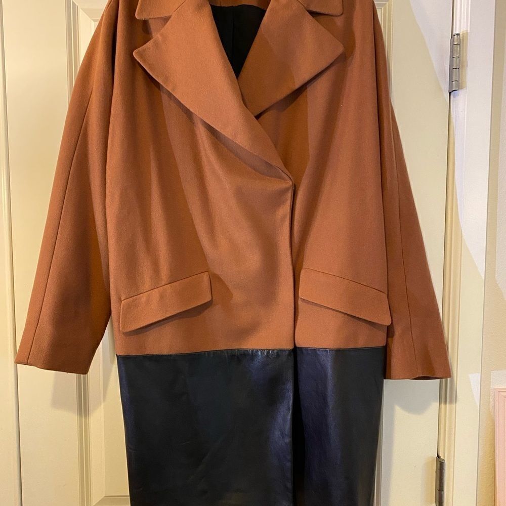 Cynthia Steffe Color Block Wool And Lambskin Coat… - image 6